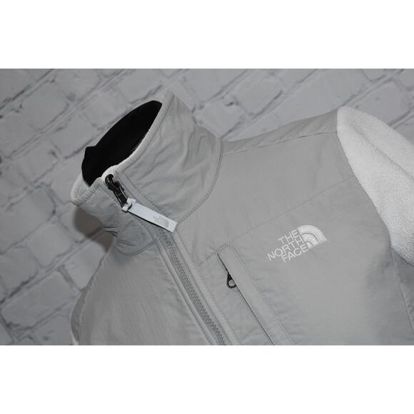 The North Face Fleece Jacket Womens Size Small Full Zip Gray White - Picture 2 of 9